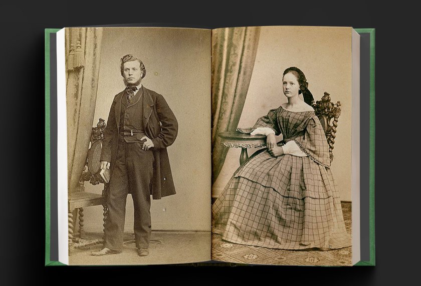 портрет г.-на Лундсберга и Эмми фон Шрёттер, Г. Протман, 1860--1864 год