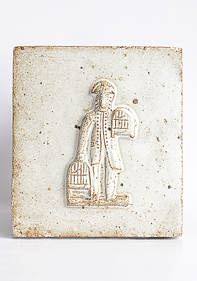 Изображение Кафель Плитка Мужчина с птичьей клеткой, пряничная