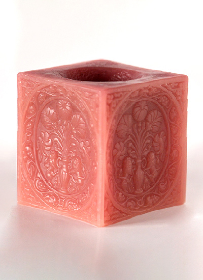 Изображение Свечи  Свеча Ваза со львами, розовая