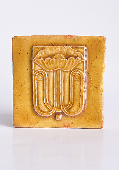 Изображение Изразцы Изразец Югендстиль Мак, жёлтый