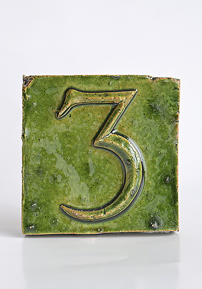 Изображение Плиточный алфавит Цифра «3», малая зелёная